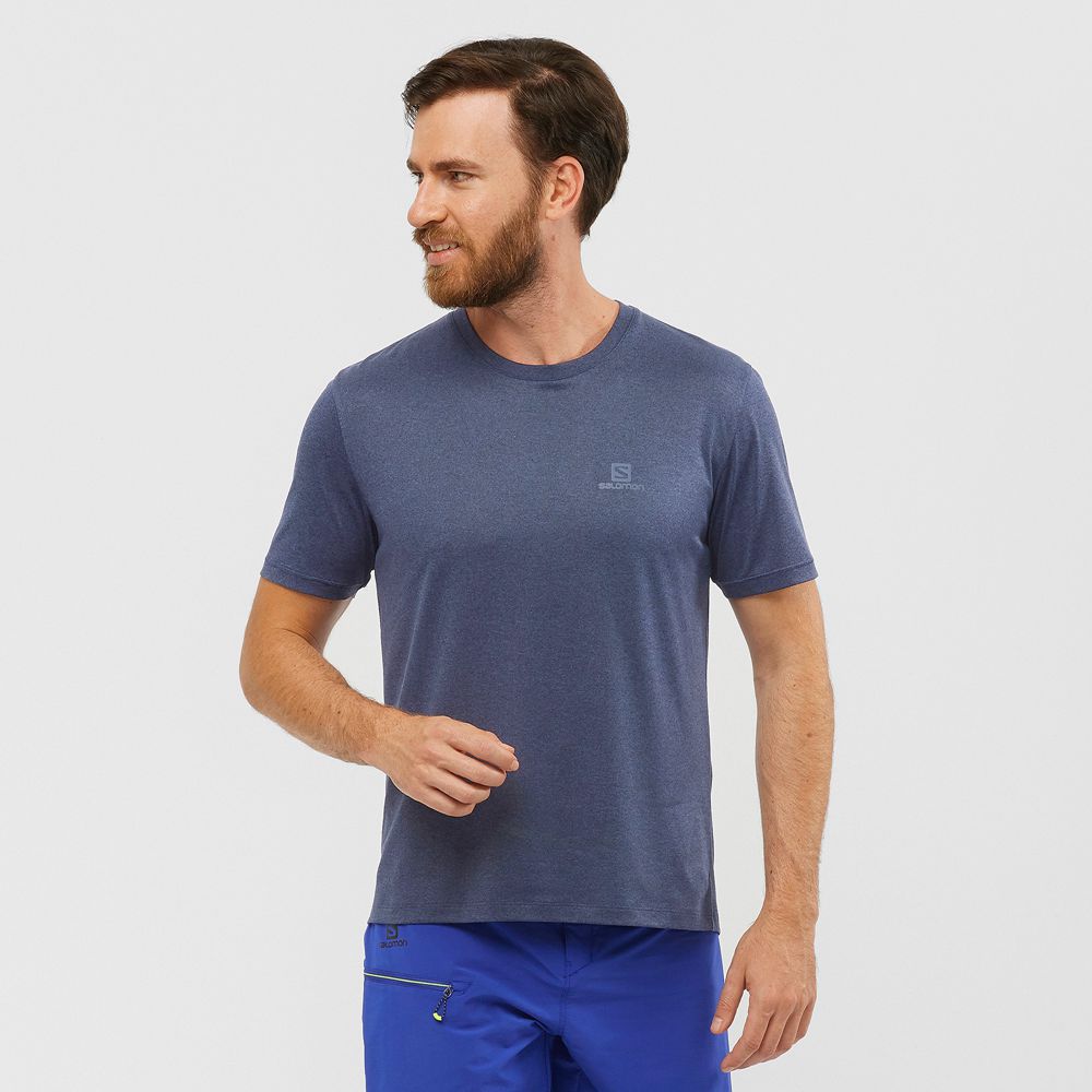 Salomon Israel EXPLORE M - Mens T shirts - Navy (LBPZ-17265)